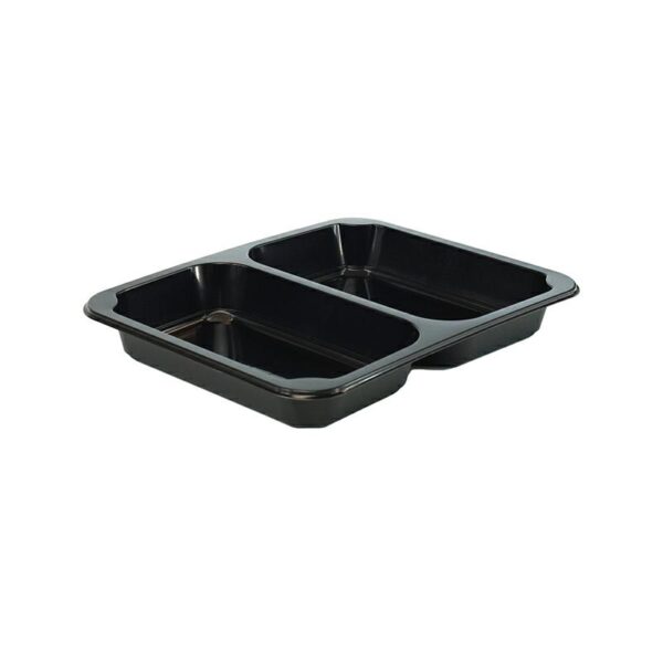 Pojemnik obiadowy 227/178/2 H3 op.50szt czarny, dwudzielny