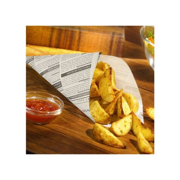 Torebka na frytki -kartofelki 250g, nadruk GAZETA, 1000szt