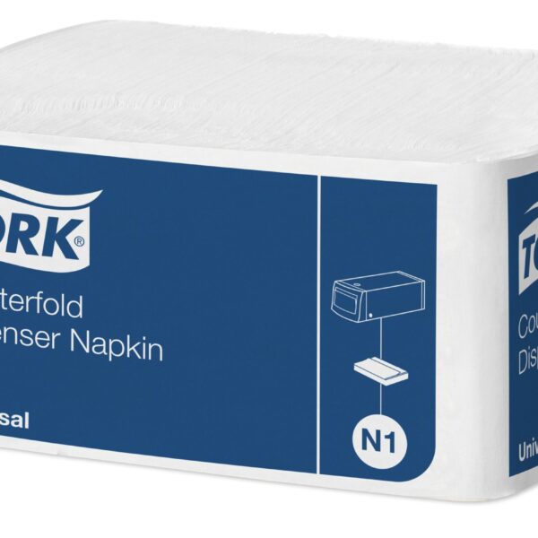 Serwetki Tork Universal N1 1W, 30x33cm, białe-makulatura, op.7200 sztuk