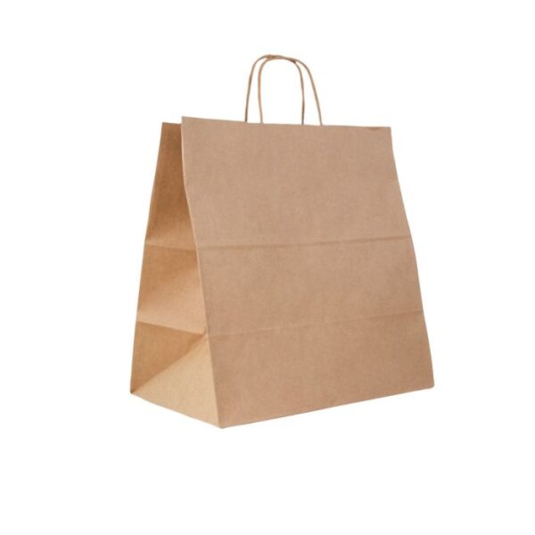 Torba papierowa klockowa 340x200x360 BRĄZOWA