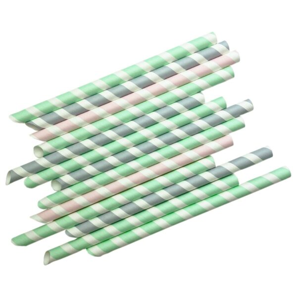 Słomki papierowe śr.12mm dł.20cm mix kolor
