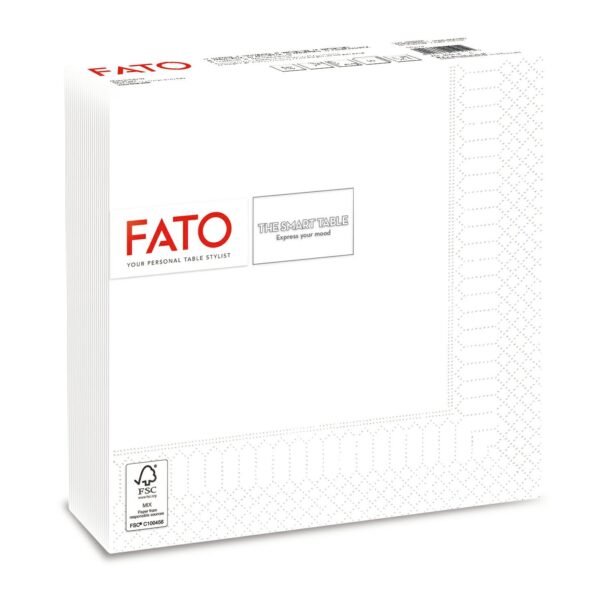 Serwetki papierowe 40x40 3W białe FATO op.100szt.