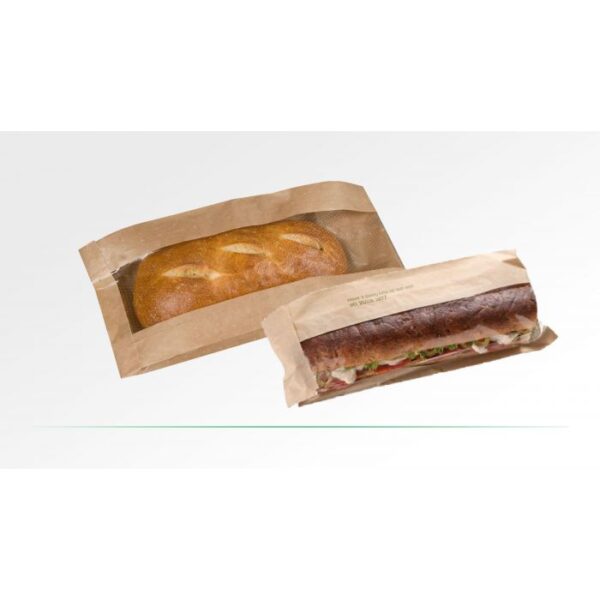 Torba szara 290/150/60 okno z mikroperforacją, bez nadruku