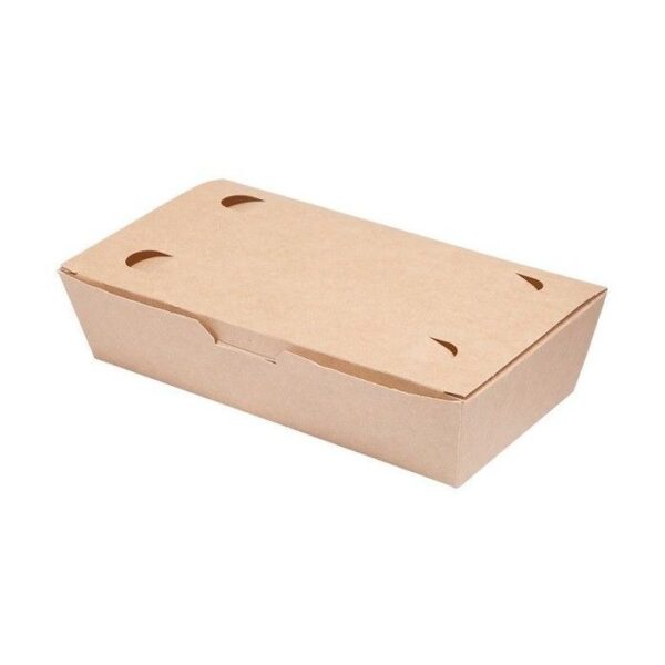 LUNCH BOX 20x10x5cm biało-brązowy klejony