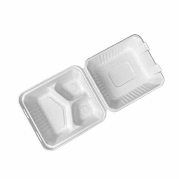 Menubox trójdzielny obiadowy z trzciny cukrowej